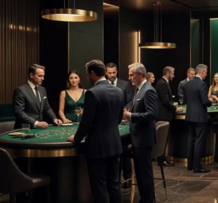 Elegáns vállalati kaszinóesemény fekete nyakkendős dress code-dal