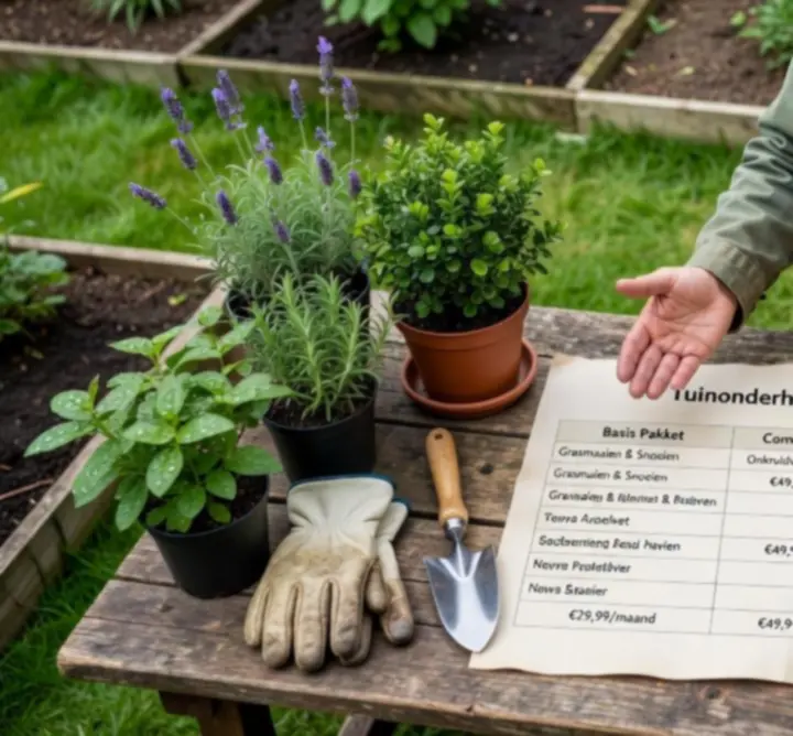 Overzichtstabel van verschillende tuinonderhoudspakketten