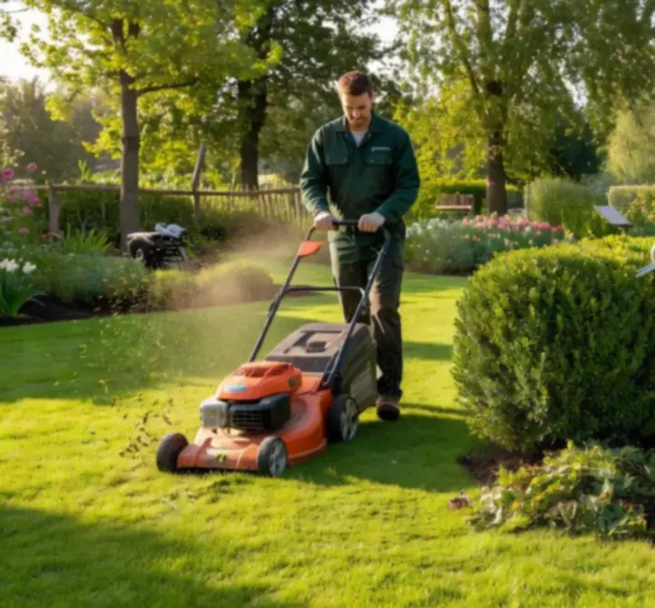 Het team van NLSC Breneker aan het werk in een tuin