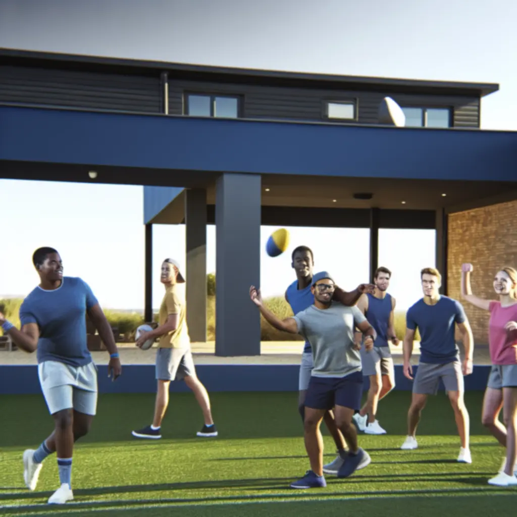 Leden van Sportclub Franeker sportend samen op het veld
