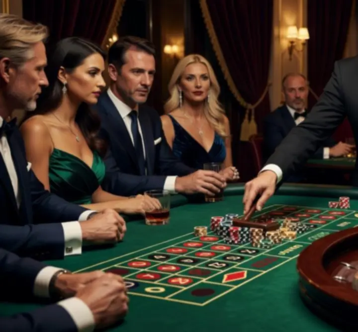 Rulettasztal krupiéval kaszinó-stílusú rendezvényen