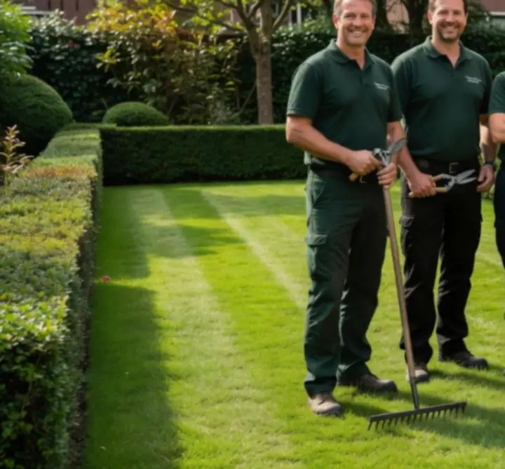 Team van NLSC Breneker aan het werk in een tuin