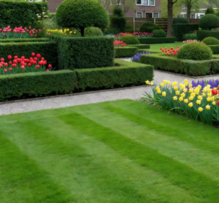 Voor en na weergave van een tuintransformatie uitgevoerd door NLSC Breneker